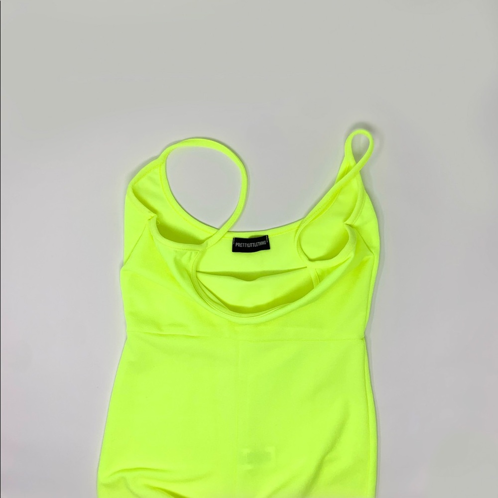 Stretchy Neon Yellow Fitted Jumpsuit